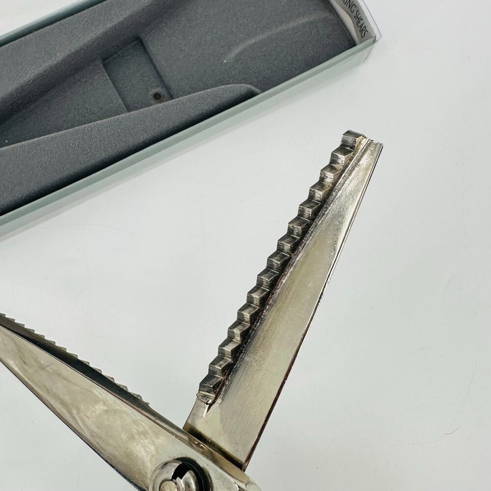 Rare Gingher 7.5" Pinking Shears in Original Box Chrome - Picture 4 of 8